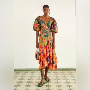 FARM Rio Colorful Floral Midi Dress